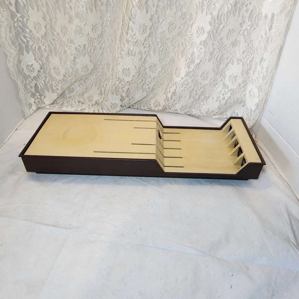CUTCO Knife Fork Holder 5 Slot #1742 Plastic Tray‎ Drawer Wall Mount Brown Tan